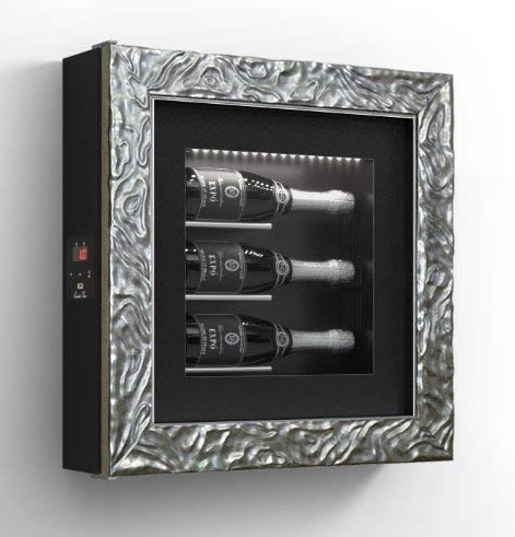 Cantinetta vino da parete per tre bottiglieH.328 D.98 mm - peso 25 kg. cornice a dune. (SF00)
