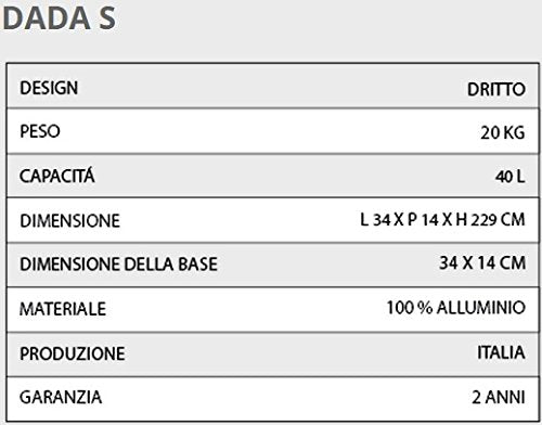 Doccia solare in alluminio Arkema Design D420/4003 Dada S Fuxia dal design dritto