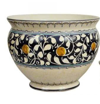 Portavaso in ceramica fatto a mano - Dimensioni: h cm 14 ø cm 20 - Made in Italy