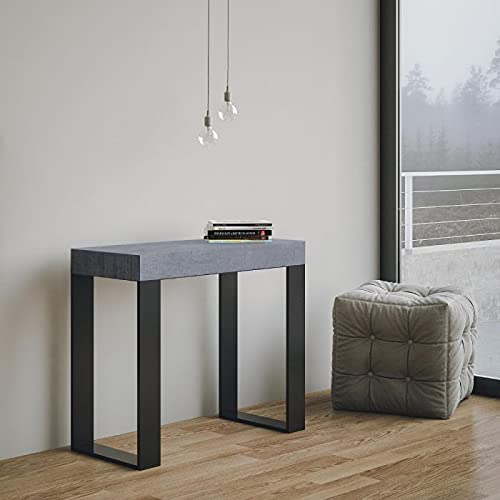 Dafne Italian Design Consolle allungabile Tecno Cemento Telaio Antracite