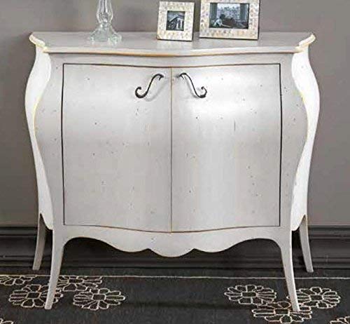 Dafne Italian Design Com? bombato 2 ante, colore argento -cm: 100 cm - 42 cm - H 85 cm - 0,40 Mc - 100% Made in Italy (SF17)
