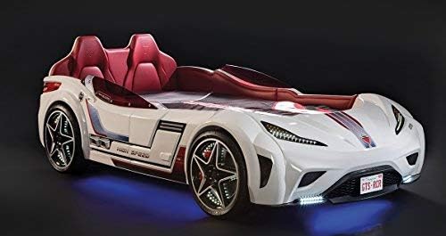 Dafne Italian Design Letto forma di auto,bianco, 80X127X230 per materasso 99 x 191(non incluso)