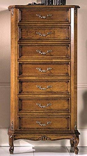 Dafne Italian Design Cassettieracassetti, noce scuro -cm: 58 cm - 35 cm - H 118 cm - 0,31 Mc - Stile classico - 100% Made in Italy (SF17)