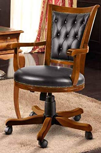 Dafne Italian Design Scrivania da Studio con poltroncina Girevole, Stile Classico (cm. L. 120 - H. 82 - P. 70) (TVG)