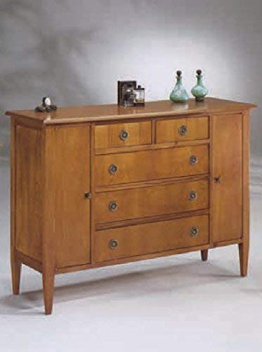 Dafne Italian Design Com? -cm: L 128 P 46 H 94 cm - 5 cassetti - 2 ante - in noce - 100% Made in Italy -(DF18)
