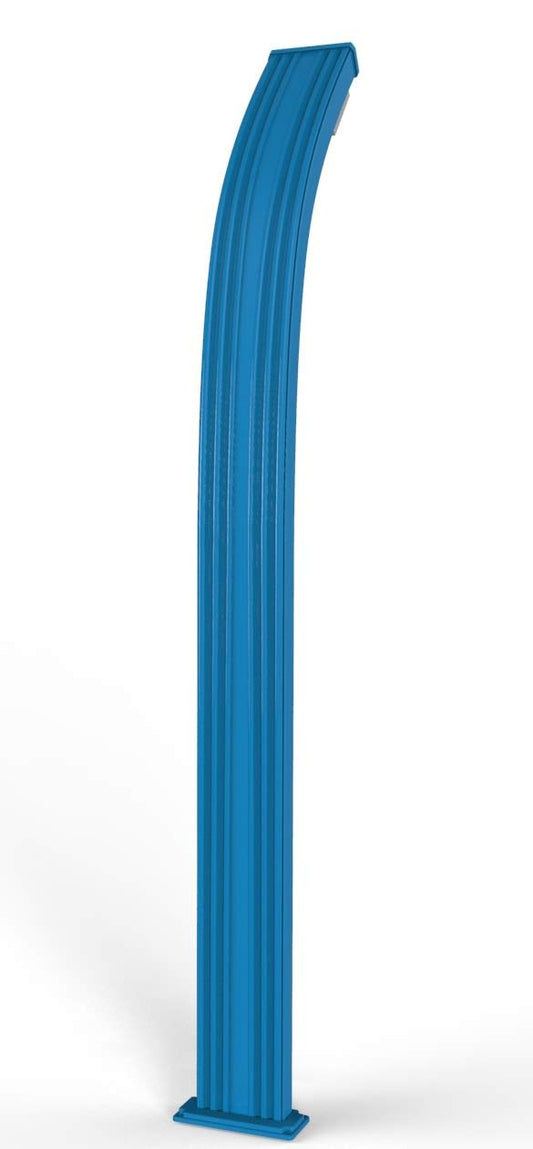 Doccia con doppio attacco per acqua calda e fredda Spring Plus Doccia tradizionale per interni e esterni in Polietilene HD con Miscelatore acqua e Doccino mobile Colore Blu e Inox