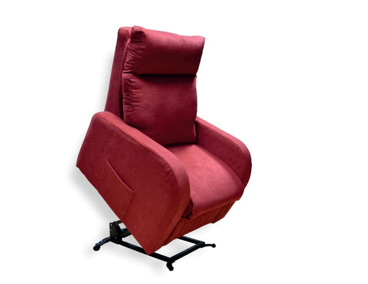 Dafne Italian Design Poltrona relax in tessuto antimacchia aquaclean colore rosso - misure cm. L 74 l 95 H 109 - Made in Italy