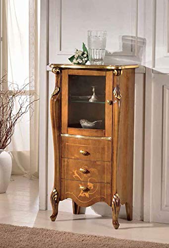 Dafne Italian Design Vetrinetta Stile Classico Noce (cm. L. 60 - P. 40 - H. 120) (TVG)