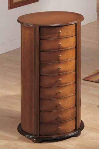 Dafne Italian Design Cassettiera 9 cassetti lucidata Noce Stile Classico (cm. L. 49 - H. 82 - P. 40) (TVG)