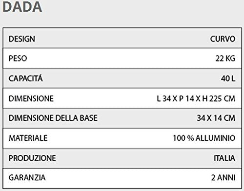 Doccia solare in alluminio Arkema Design D340/4003 Dada Fuxia design curvo