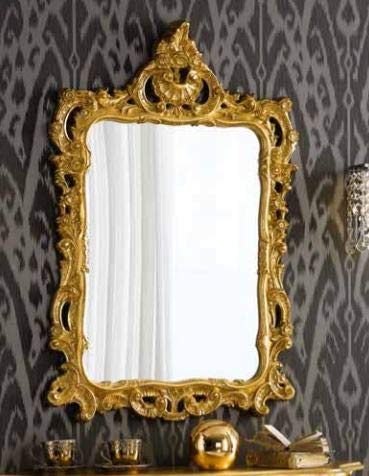 Dafne Italian Design Specchiera Stile Classico intarsiata Oro (cm. L. 70 - H. 106 - P. 7) (TVG)