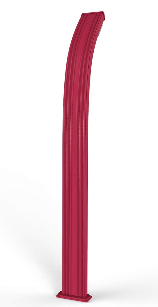 Doccia con doppio attacco per acqua calda e fredda Spring Plus Doccia tradizionale per interni e esterni in Polietilene HD con Miscelatore acqua e Doccino mobile Colore Rosso Cherry e Inox