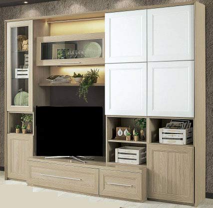 Parete attrezzata per soggiorno - cm. 296 x 58 x 230h - (STP)