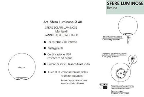Arkema Design Sfera diam 40 cm SF400 luminosa e galleggiante