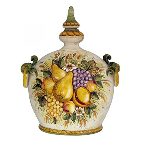 Vaso/Bottiglia in Ceramica Artistica Italiana. Dimensioni: h 28.956 cm.