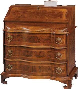 Bureau -cm: L 84 P 42 H 90 cm - Cassettone a ribalta - 3 cassetti inferiori - in noce - 100% Made in Italy -(DF18)