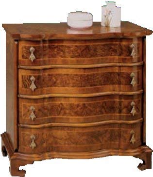 Dafne Italian Design Cassettiera -cm:L 84 P 42 H 81 cm - in noce - 4 cassetti - 100% Made in Italy -(DF18)