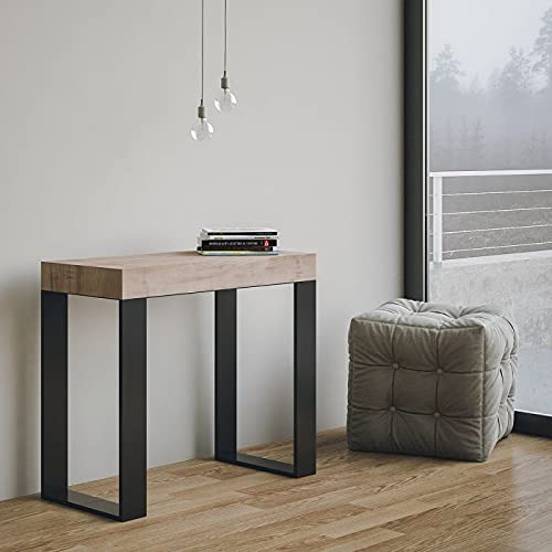 Dafne Italian Design Consolle allungabile Tecno Premium Quercia Natura Telaio Aantracite