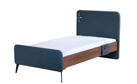 Dafne Italian Design Letto una piazza e mezza Campus colore azzurro, cm. 140 X 110 X 207 comprensivo di materasso cm. 120x200x25.
