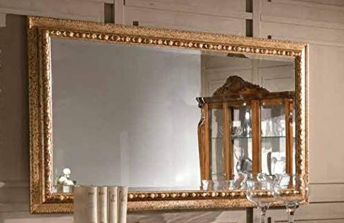 Dafne Italian Design Specchiera Stile Classico intarsiata Oro (cm. L. 180 - H. 105 - P. 6) (TVG)