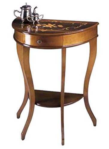 Dafne Italian Design Comodino a 1 cassetto in Legno di Noce, Stile Classico (cm. L. 63 - H. 74 - P. 30) (TVG)