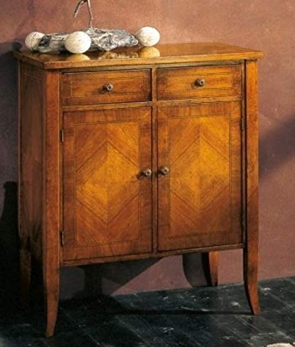 Dafne Italian Design 1 Com?, due ante e due cassetti, noce scuro -cm: 71 cm - 41 cm - H 82,5 cm - 100% Made in Italy (GF17)