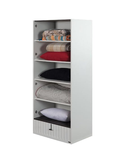 Dafne Italian Design Armadio due ante moderno con ripiani interni modello Coll, modulabile, colore bianco misura 89x205x62 cm.