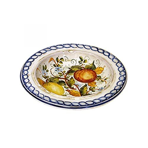 Posacenere Tondo in Ceramica Artistica Italiana. Dimensioni: h 2.794 – ø 19.812 cm.