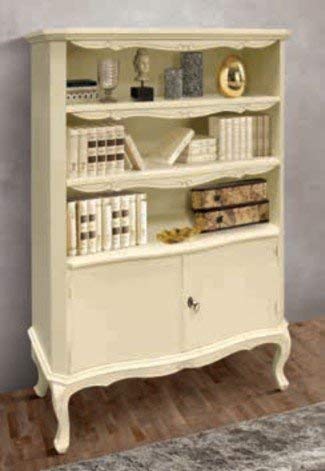 Dafne Italian Design Libreria Laccata -cm: L 101 P 37 H 180 cm - 2 ante - 3 ripiani - Legno Bianco roma laccato - 100% Made in Italy -(DF18)