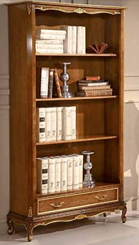 Dafne Italian Design Libreria Stile Classico Noce (cm. L. 90 - P. 35 - H. 184) (TVG)