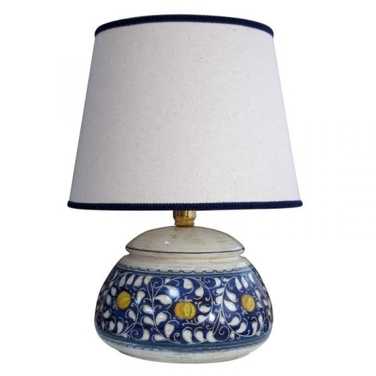 Lampada in ceramica con paralume - Dimensioni: Base h cm 12 ø cm 17 – Paralume ø cm 30 - Made in Italy