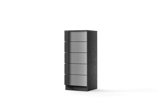 Mobile da bagno "Sandie" colore grigio e nero componibile cm 81x46x189 (base, lavabo, specchio, pensile) - colonna anta sx cm. 35x34x189 - mobile 5 cassetti cm 35x34x85, colonna anta dx 35x34x164