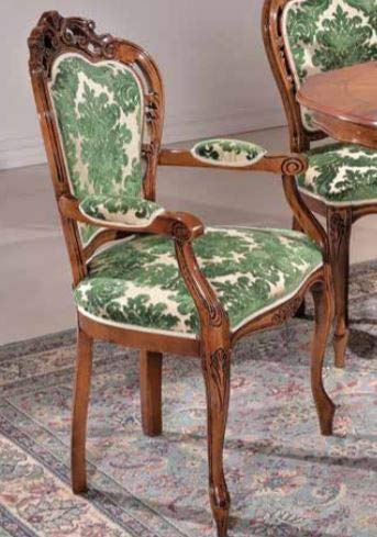 Dafne Italian Design Set di Tavolo con capotavola Noce, Stile Classico (cm. L. 140 - H. 78 - P. 90) (TVG)