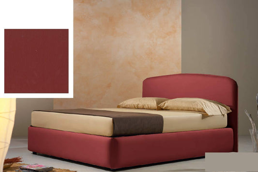 Dafne Italian Design Letto una piazza e mezza contenitore, similpelle, rosso scuro - 138x220x114 cm - per materasso 120x200-100% Made in Italy