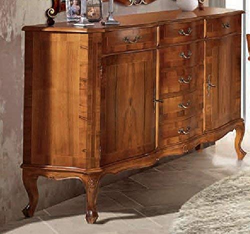 Dafne Italian Design Credenza 2 porte e 7 cassetti -cm: L 160 P 45 H 100 cm - due porte - sette cassetti - in noce - 100% Made in Italy -(DF18)