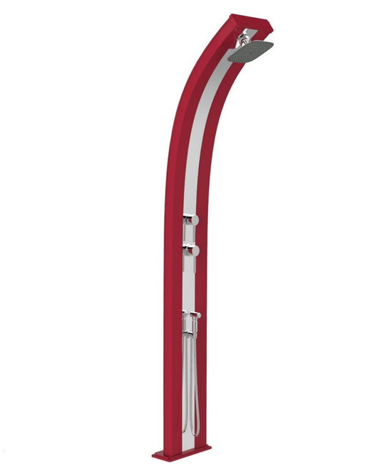 Arkema Design Doccia ecologica solare Dada Rosso Cherry e Inox con Doccino D340/3027-I