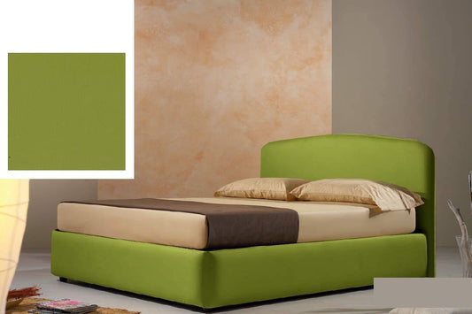 Dafne Italian Design Letto una piazza e mezza contenitore, similpelle lavabile, colore verde oliva - Dimensioni: Larghezza 138 x 220 x H 114 cm - per materasso 120 x 200. - 100% Made in Italy (SFI)