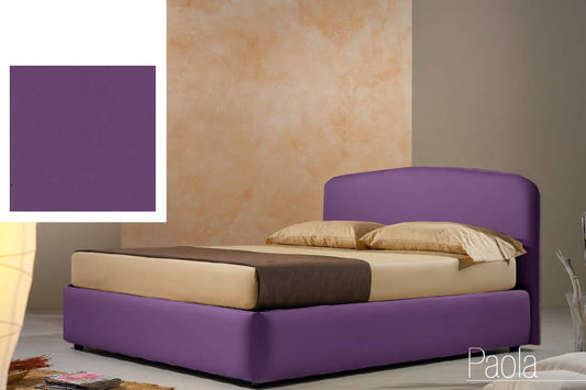 Dafne Italian Design Letto una piazza e mezza contenitore, similpelle lavabile, colore viola - Dimensioni: Larghezza 138 x 210 x H 114 cm - per materasso 120 x 190. - 100% Made in Italy (SFI)
