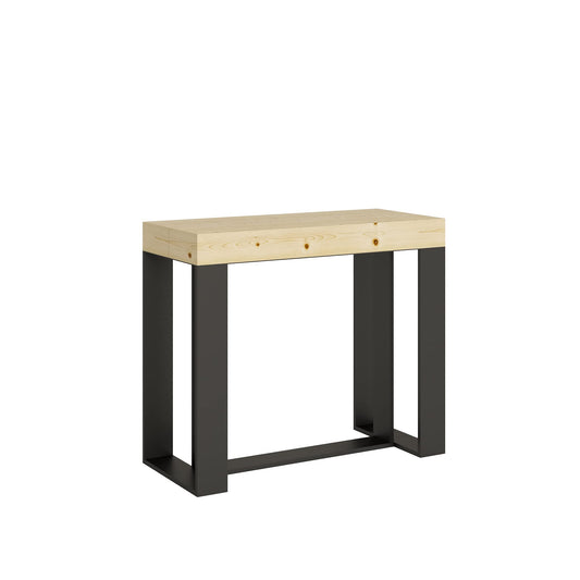 Dafne Italian Design Consolle allugabule Futura Small Abete Natura Telaio Antracite
