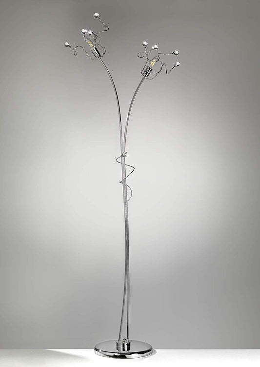 Dafne Italian Design Piantana 2 luci senza lampadine cm. 40 x 40 x 175h - con cristalli - compatibile con lampadina classe; A, A+, A++ - materiali: ferro - (STL)