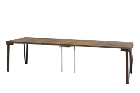 Dafne Italian Design Consolle allungabile Rio Noce Telaio Ruggine