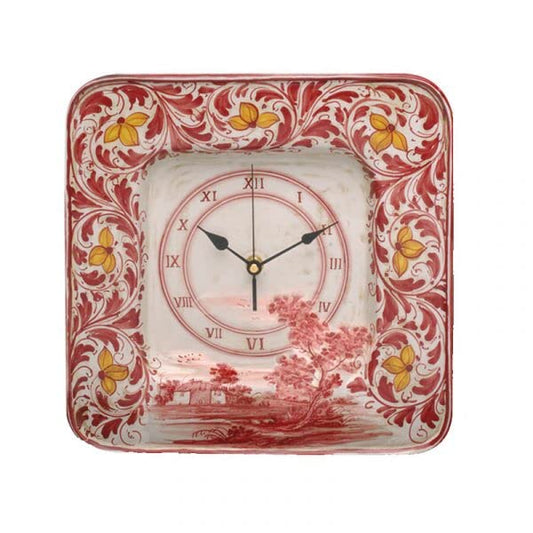 Orologio da parete quadrato in ceramica - Dimensioni: cm 29×29 - Made in Italy