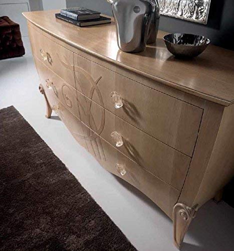 Dafne Italian Design Com�, colore legno chiaro, 95X57X178, 95 Kg, Piano:legno massiccio; Ante: curvato di pioppo; Piedi: legno di tiglio 100% Made in Italy