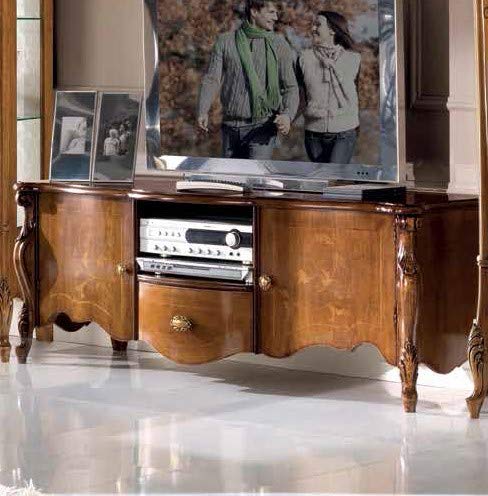 Dafne Italian Design Porta TV Stile Classico Noce (cm. L. 153 - P. 50 - H. 56) (TVG)