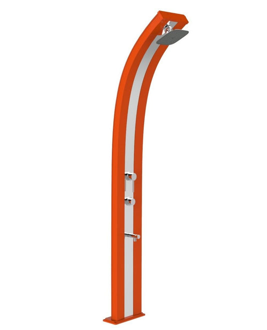 ARKEMA Doccia Solare Dada con Pulsante Temporizzato Arancio e Inox