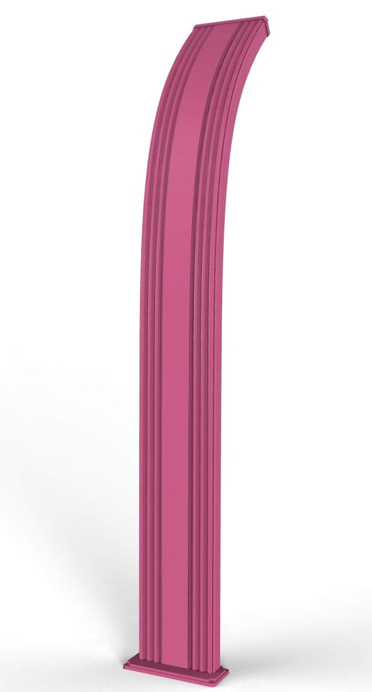 Doccia a energia Solare Arkema Dada D350 4003 I Colore Fucsia con Fascia Decorativa Inox Struttura in Alluminio Dotata di Miscelatore lavapiedi e nebulizzatori