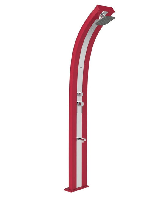 ARKEMA Doccia in Alluminio Rossa e Inox Dada con Nebulizzatori
