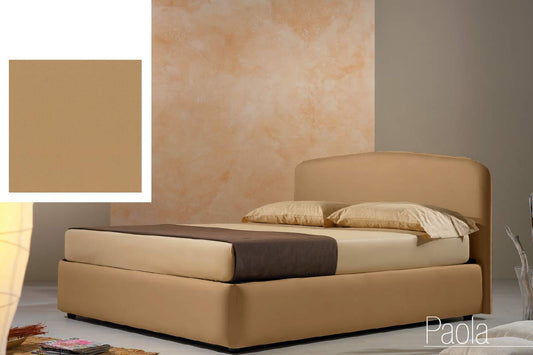 Dafne Italian Design Letto matrimoniale contenitore, similpelle lavabile, colore beige scuro - Dimensioni: Larghezza 178 x 210 x H 114 cm - per materasso 160 x 190. - 100% Made in Italy (SFI)