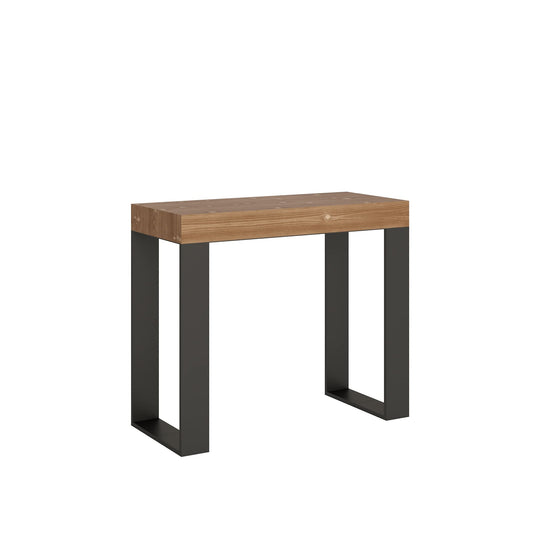 Dafne Italian Design Consolle allungabile Orchidea Abete Tinto Premium Telaio Antracite