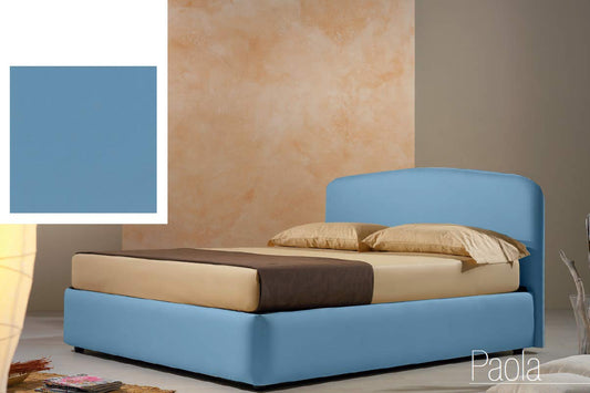 Dafne Italian Design Letto una piazza e mezza contenitore, similpelle, azzurro - 138x220xH114 cm - per materasso 12 x200-100% Made in Italy (SFI)